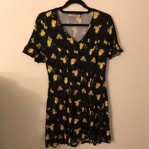 Black button up dress